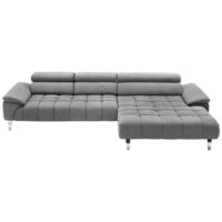 Beldomo Style ECKSOFA Silber Hellgrau
