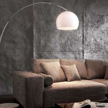 Bogenleuchte Big-Deal Eco Lounge Weiss Marmor verstellbar