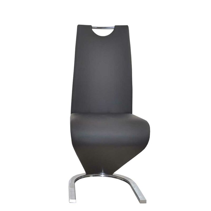 Design Freischwinger in Schwarz Kunstleder Z Form (2er Set)