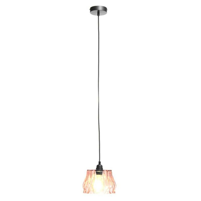 Design Pendelleuchte in Rosa Glas