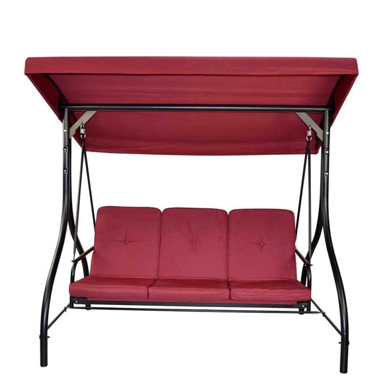 Moderen Hollywoodschaukel in Rot und Schwarz 192 cm breit