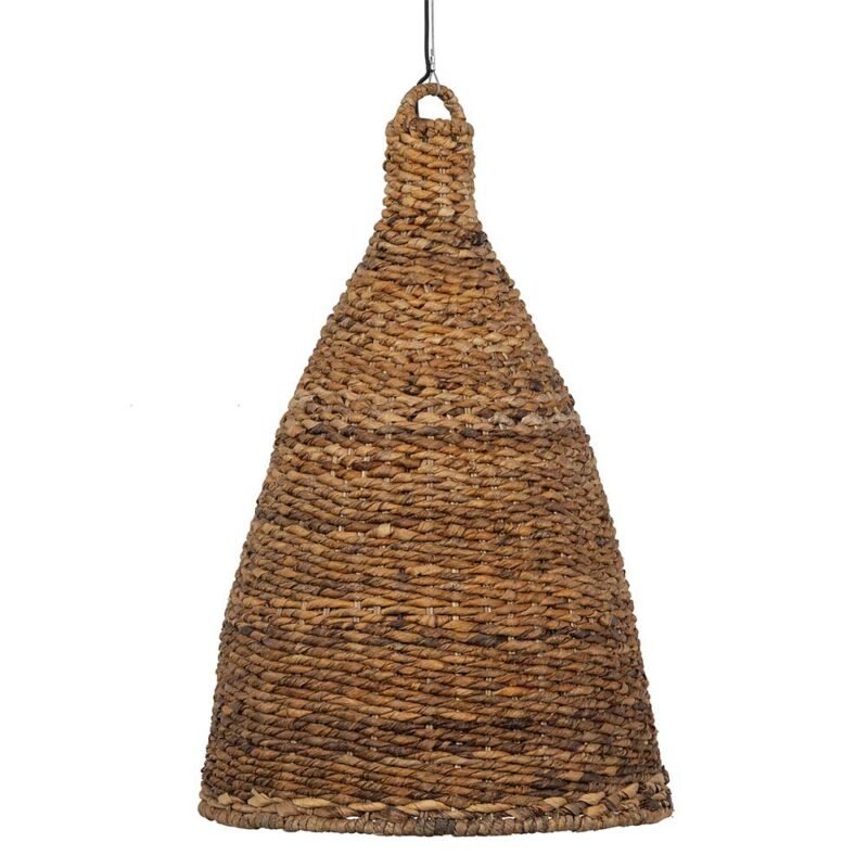 Pendelleuchte aus Bananenblatt Geflecht Beige