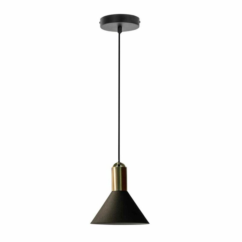 Pendelleuchte in Schwarz und Messingfarben modern