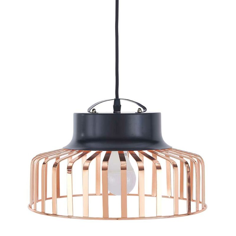 Pendelleuchte mit Metallschirm in Kupferfarben Industriedesign