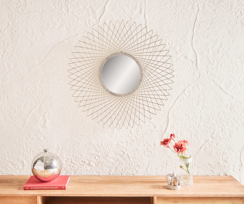 Spiegel Primula Ø 80 cm Silber Metall