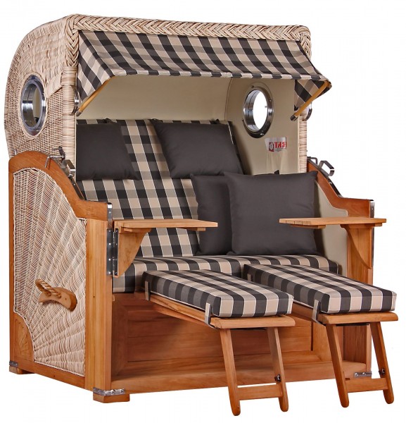 Strandkorb Norderney Teak Bullauge PE shell Dessin 505 1 Strandkorb Norderney Teak Bullauge PE shell Dessin 505