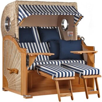 Strandkorb Norderney Teak Bullauge PE shell Dessin 518 17 Strandkorb Norderney Teak Bullauge PE shell Dessin 518