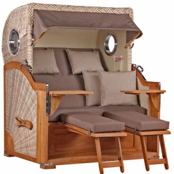 Strandkorb Norderney Teak Bullauge PE shell Dessin 534 21 Strandkorb Norderney Teak Bullauge PE shell Dessin 534