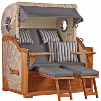 Strandkorb Norderney Teak Bullauge PE shell Dessin 544 23 Strandkorb Norderney Teak Bullauge PE shell Dessin 544