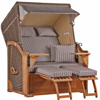 Strandkorb Spiekeroog Teak PE grey Dessin 501