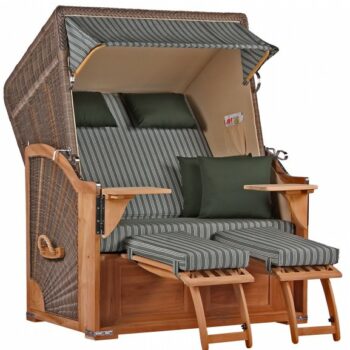 Strandkorb Spiekeroog Teak PE grey Dessin 504