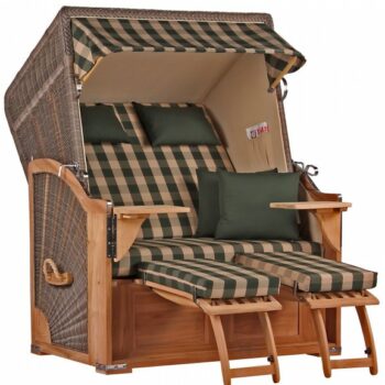 Strandkorb Spiekeroog Teak PE grey Dessin 506