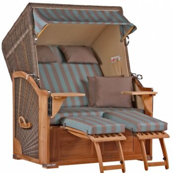 Strandkorb Spiekeroog Teak PE grey Dessin 520