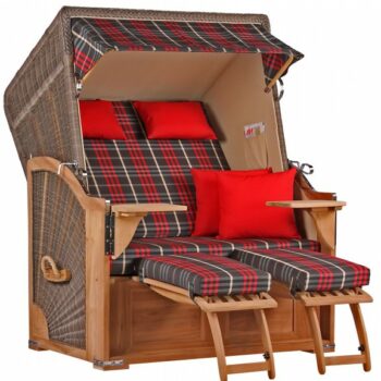Strandkorb Spiekeroog Teak PE grey Dessin 529