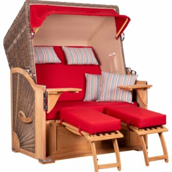 Strandkorb Spiekeroog Teak PE grey Dessin 585