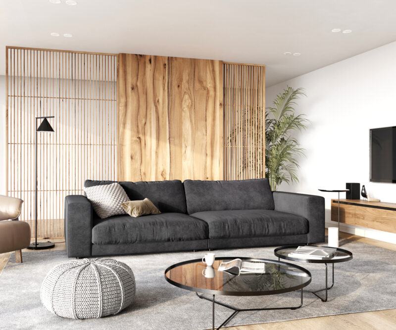 Big-Sofa Cubico 290x120 cm Strukturstoff Grau