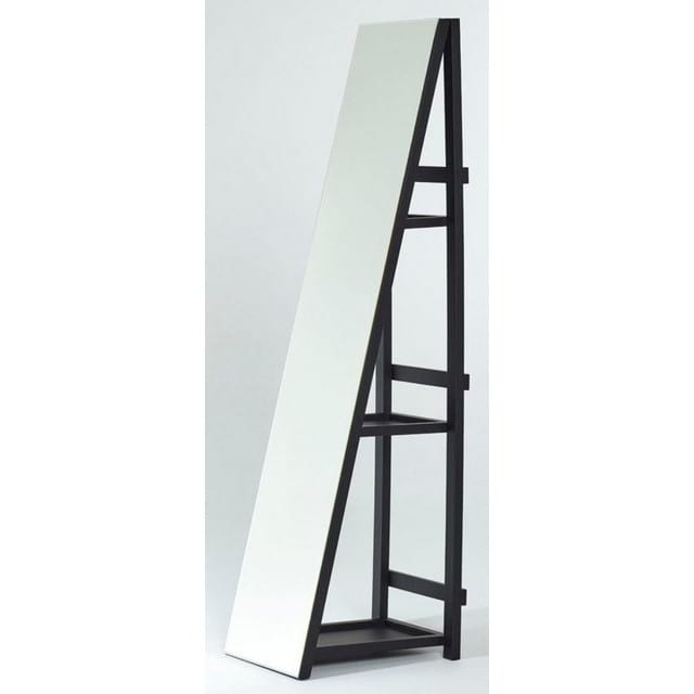 Casa Padrino Standspiegel "Standspiegel mit Regale 37 x 37 x H. 160 cm - Luxus Ankleidespiegel"