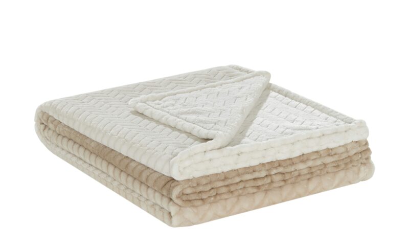 HOME STORY Fleecedecke Zopf Verlauf ¦ beige ¦ 100% Polyester , Synthetik Dekokissen & Decken > Tagesdecken & Bettüberwürfe - Höffner