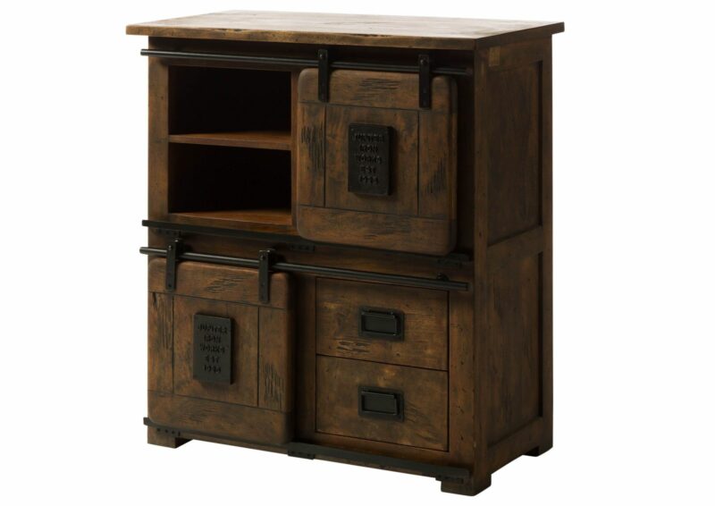 Highboard Mango 90x45x100 braun lackiert RAILWAY #4005