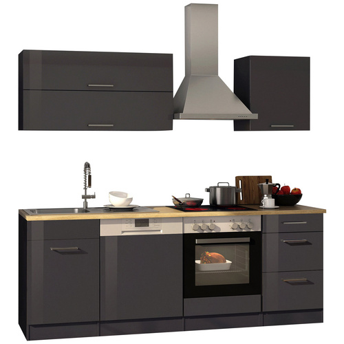 Küchenzeile "Mailand", mit E-Geräten, Gesamtbreite: 220 cm
