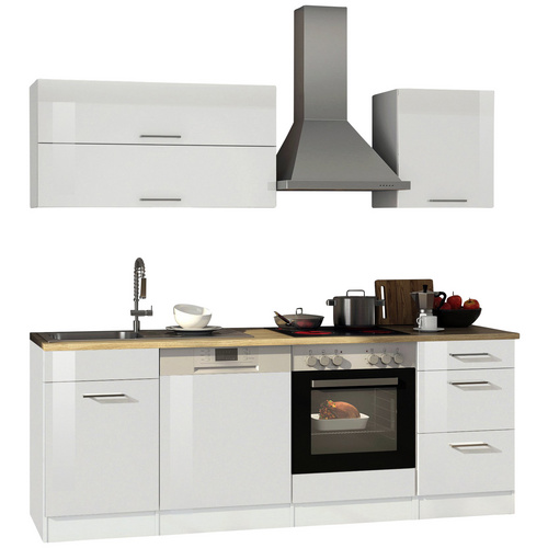 Küchenzeile "Mailand", mit E-Geräten, Gesamtbreite: 220 cm