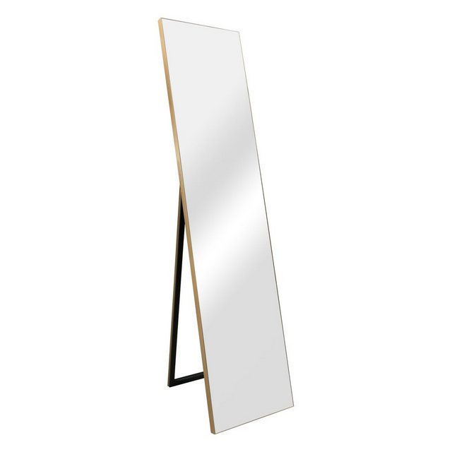 en.casa Standspiegel, "Barletta" Ganzkörperspiegel 150x35 cm Ankleidespiegel neigbar rechteckig Gold
