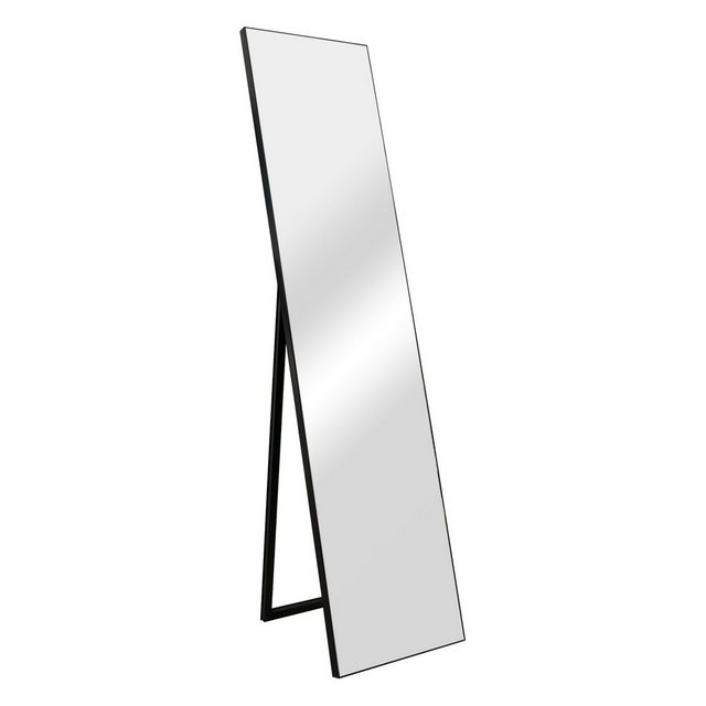 en.casa Standspiegel, "Barletta" Ganzkörperspiegel 150x35 cm Ankleidespiegel neigbar rechteckig Schwarz
