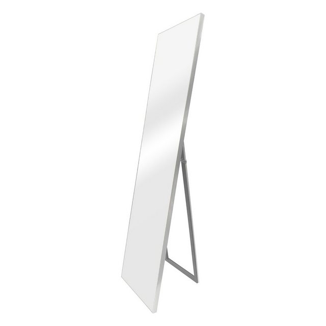 en.casa Standspiegel, "Barletta" Ganzkörperspiegel 150x35 cm Ankleidespiegel neigbar rechteckig Silber